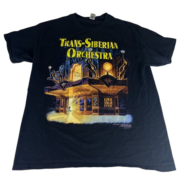 Trans-Siberian Orchestra Christmas 2020 Graphic T-Shirt Men L Black Short Sleeve - Picture 1 of 6